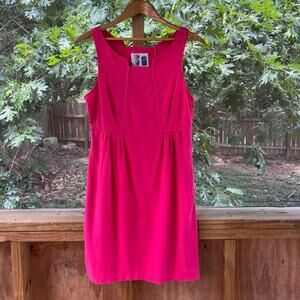 Anthropologie Edme & Esyllte Bright Pink Linen Blend Mini Dress Size 6
